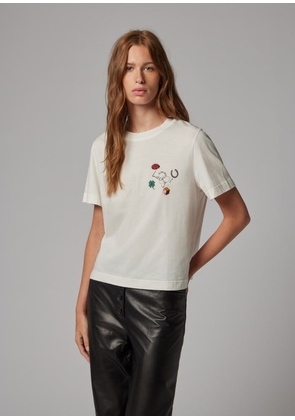 PS Paul Smith Women's White Organic Cotton 'Charms' T-Shirt