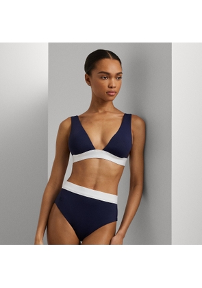 Two-Tone High-Waisted Bikini Bottom