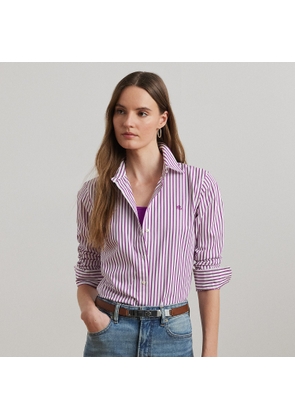 Petite - Classic Fit Striped Broadcloth Shirt