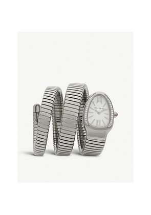 Bvlgari Serpenti Tubogas Stainless Steel and Diamond Watch