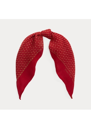 Geo-Print Linen-Silk Square Scarf