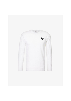 Mens Comme Des Garcons Play Heart-Appliquéd Cotton-Jersey T-Shirt