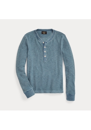 Stretch-Cotton Waffle Henley