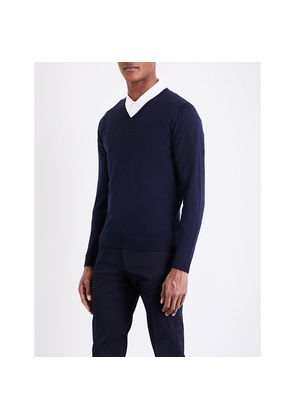 Mens John Smedley Blenheim V-Neck Wool Jumper