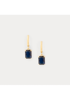 Gold-Plated Stone Drop Huggie Earrings