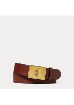 Pony Plaque Leather Belt