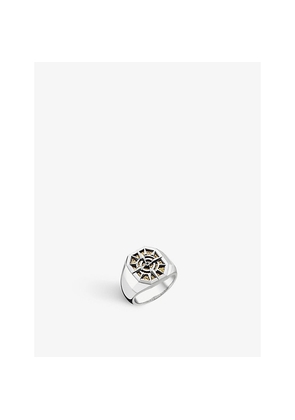 Womens Thomas Sabo Compass 18ct Yellow Gold-Plated, Sterling-Silver and Zirconia Signet Ring