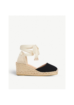 Womens LK Bennett Maureene Woven Canvas Wedge Espadrilles