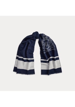 Two-Tone Crest Jacquard Wrap Scarf