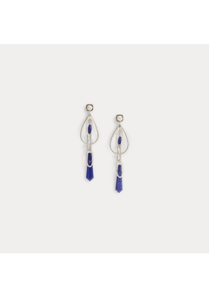 Double-Sided Lapis Drop Earrings