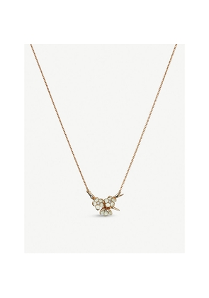 Womens Shaun Leane Cherry Blossom Gold-Plated Vermeil Silver and Diamond Necklace