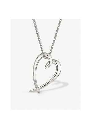 Womens Shaun Leane Heart Sterling Silver and Diamond Necklace