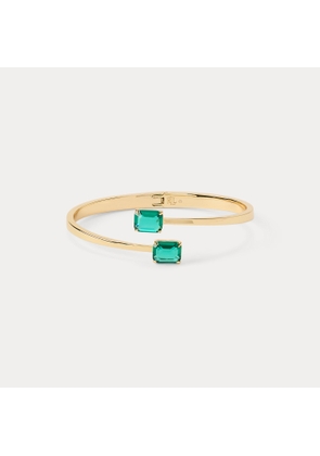 Gold-Plated Stone Hinge Bangle
