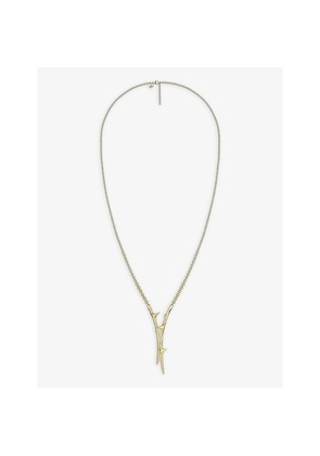 Shaun Leane Rose Thorn Yellow Gold-Plated Vermeil Sterling-Silver Lariat Necklace