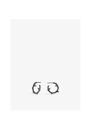 Womens Shaun Leane Rose Thorn Rhodium-Plated Sterling Silver Hoop Earrings