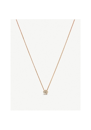 Womens Shaun Leane Cherry Blossom Silver Rose-Gold Vermeil and Diamond Pendant Necklace