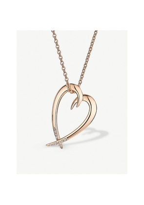 Womens Shaun Leane Heart Rose Gold-Vermeil and Diamond Necklace