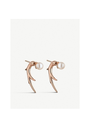 Womens Shaun Leane Cherry Blossom Talon Rose-Gold-Plated Vermeil Silver Earrings