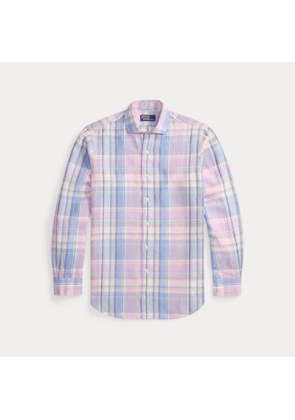 Classic Fit Plaid Slub Linen Shirt