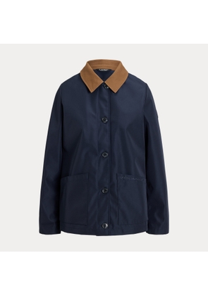 Twill-Trim Bonded Jersey Barn Jacket