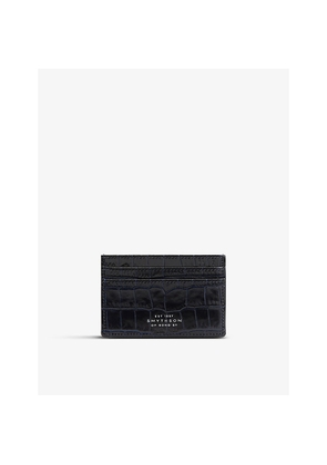 Womens Smythson Mara Croc-Embossed Leather Cardholder