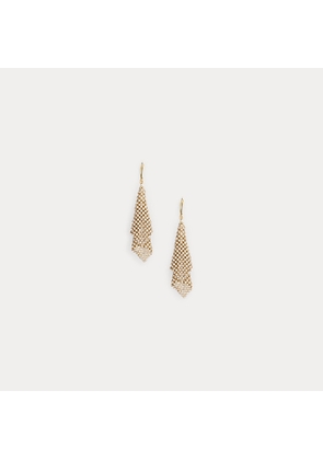 Pavé Gold-Plated Mesh Drop Earrings