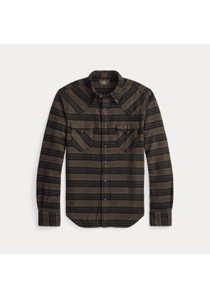 Slim Fit Plaid Twill Western Shirt