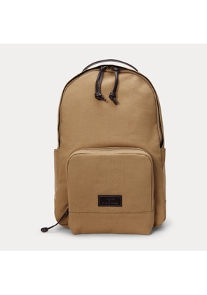 Leather-Trim Canvas Backpack