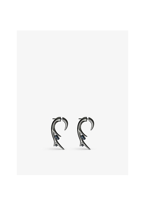 Womens Shaun Leane Hooked Pearl Large Rhodium-Plated Sterling-Silver and Pearl Earrings