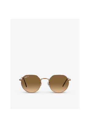 Ray-Ban Rb3565 Jack Hexagonal-Frame Gold-Toned Metal Sunglasses