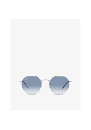 Womens Ray-Ban Rb3565 Jack Hexagonal-Frame Silver-Toned and Acetate Sunglasses