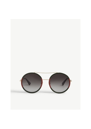 Womens Gucci Gg0061 Round-Frame Sunglasses