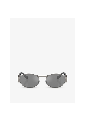 Womens Versace Ve2264 Oval-Frame Metal Sunglasses