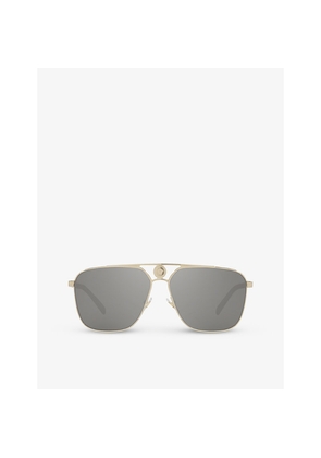 Womens Versace Ve2238 Aviator-Frame Glass and Metal Sunglasses