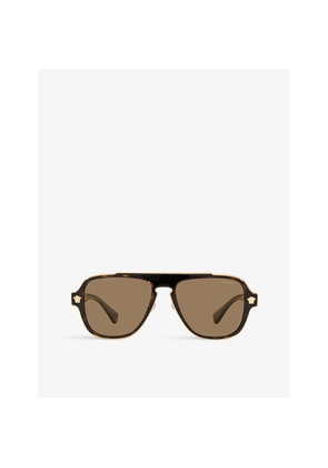 Womens Versace Ve2199 Polarised Irregular-Shape Metal Sunglasses