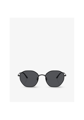 Giorgio Armani Ar6150 Branded Round-Frame Metal Sunglasses