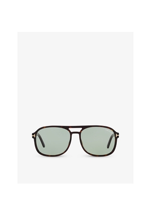 Mens Tom Ford Tr001630 Rosco Square-Frame Cr39 Sunglasses