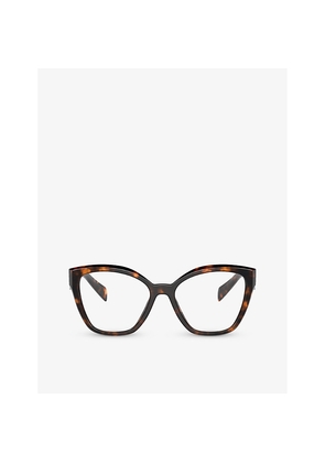 Womens Prada Pr 20Zv Cat-Eye Tortoiseshell Acetate Eyeglasses