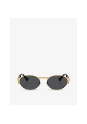 Womens Versace Ve2264 Oval-Frame Metal Sunglasses