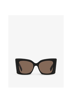 Womens Saint Laurent M119 Blaze Rectangle-Frame Acetate Sunglasses