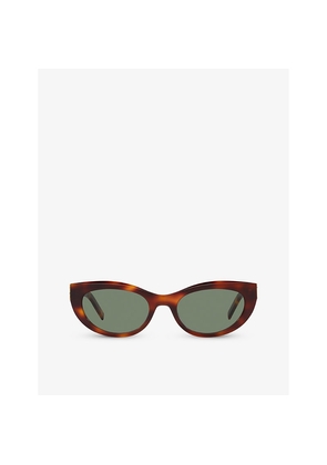 Womens Saint Laurent Slm115 Cat-Eye Tortoiseshell Acetate Sunglasses