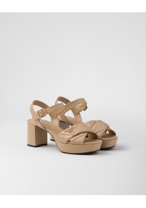 Quilted nappa leather platform sandals