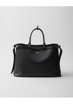 Prada Buckle leather handbag with double belt