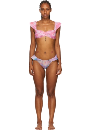 Collina Strada SSENSE Exclusive Purple Recycled Nylon Bikini