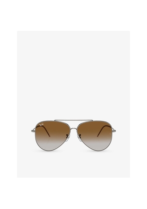 Womens Ray-Ban Rbr0101S Pilot-Frame Metal Sunglasses