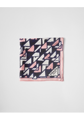 Printed silk twill scarf 55x55