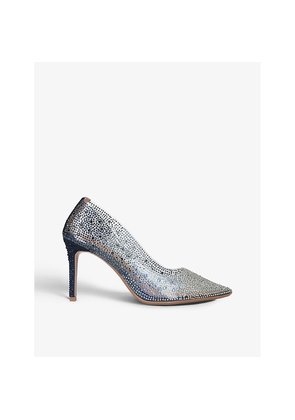 Womens Carvela Lovebird Crystal-Embellished PVC Courts