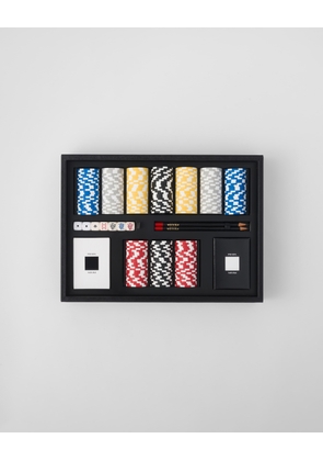 Saffiano leather poker set