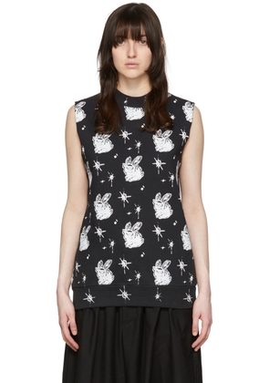 We11done Black Cotton Tank Top