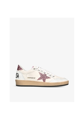 Womens Golden Goose Ball Star Exclusive 6 Glitter-Star Leather Low-Top Trainers